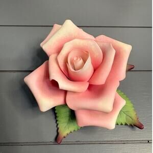 Lefton Pink Rose Figurine | Vintage Porcelain Floral Decor